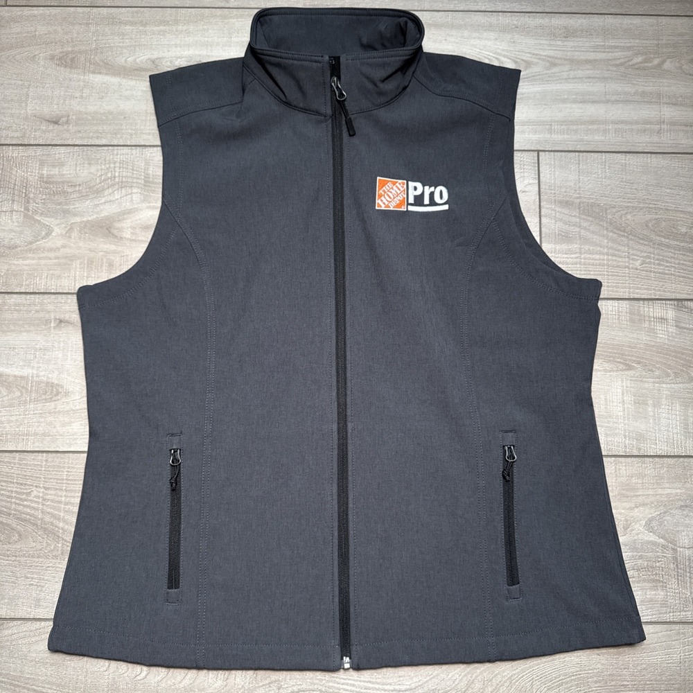 Home Depot Pro Logo Port Authority Core Soft Shell Vest Womens XXL L325 Gray